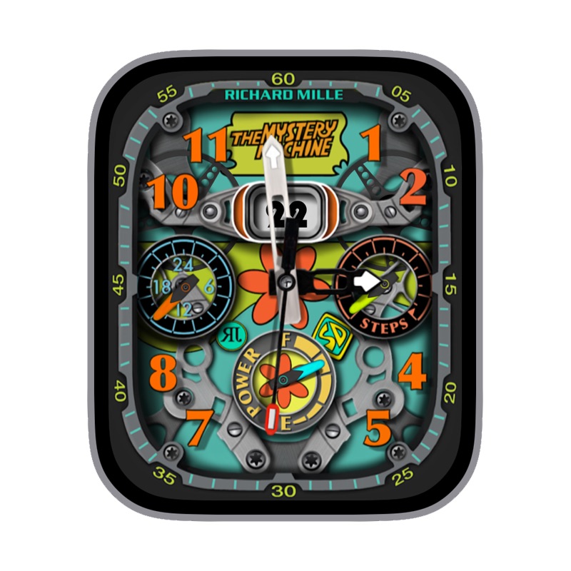 Richard Miller理查德米勒涂鸦三盘卡通机械集合橙色黄三盘日历表盘.clock&clcok2