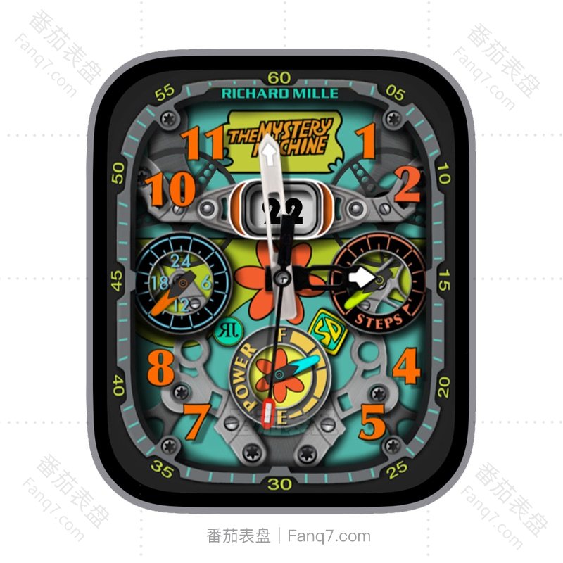 Richard Miller理查德米勒涂鸦三盘卡通机械集合橙色黄三盘日历表盘.clock&clcok2