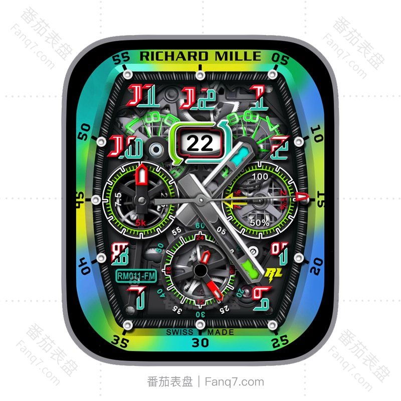 RICHARD MILLE理查德米勒RM011-FM多彩电量步数多功能刻度指针ultra三盘表盘.clock&clock2