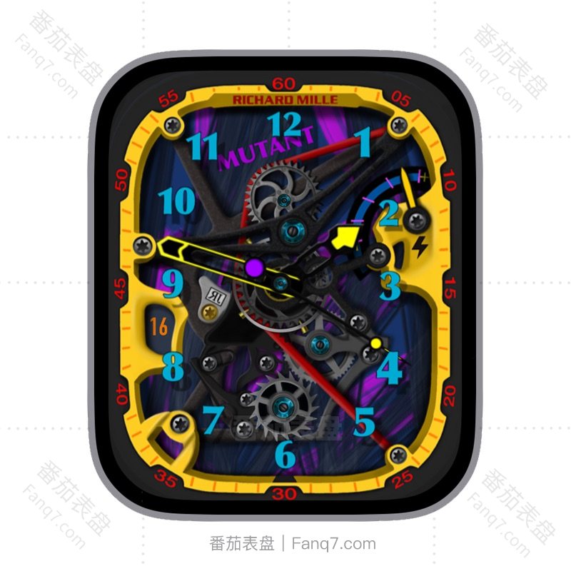Richard MILLE MUTANT多彩机械齿轮电量刻度指针表盘.clock&clock2