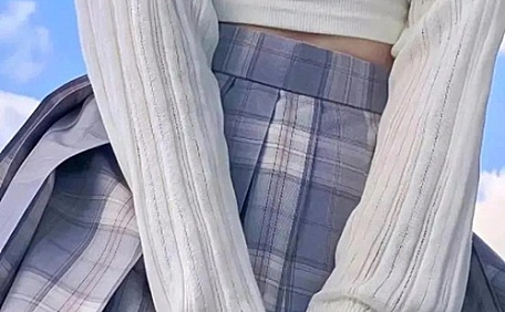 短背心紫白格子JK壁纸