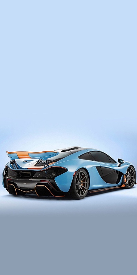 超酷跑车赛车尾翼聚焦蓝色壁纸