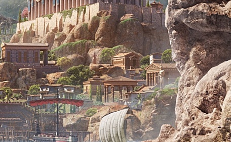 希腊神话史诗波塞冬雕像游戏壁纸