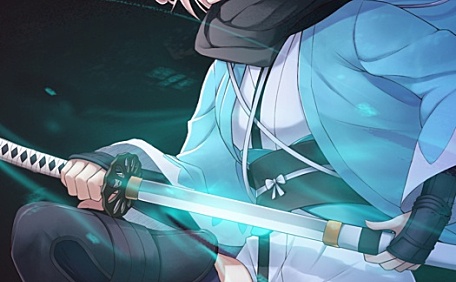 日系动漫少女跪地拔剑姿态冲田总司插画壁纸