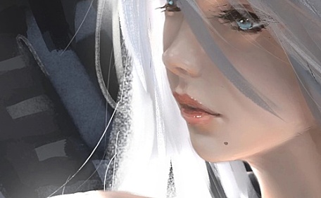 鬼刀白发少女侧颜壁纸