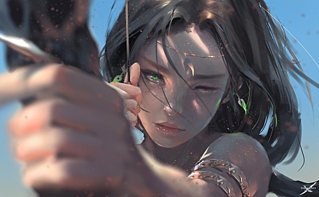 鬼刀持弓弩的狂野女孩壁纸