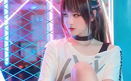 气质女孩赛博梦幻侧光壁纸