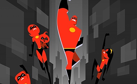 红色马甲超人向天际飞去壁纸