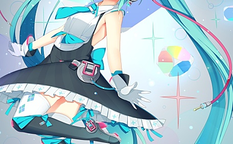 初音未来舞动女仆漫画插画壁纸