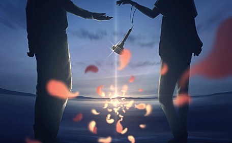 情侣在夕阳下的海滩上壁纸