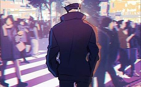 街头赛博朋克风双手插兜漫画壁纸