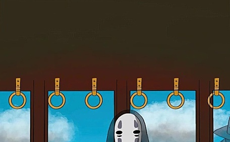 无脸男千与千寻列车上日系宫崎骏漫画壁纸