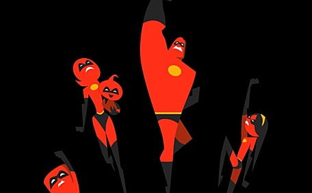 超人飞行酷黑红马甲壁纸