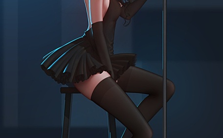 舞台上女歌手侧光漫画插画壁纸