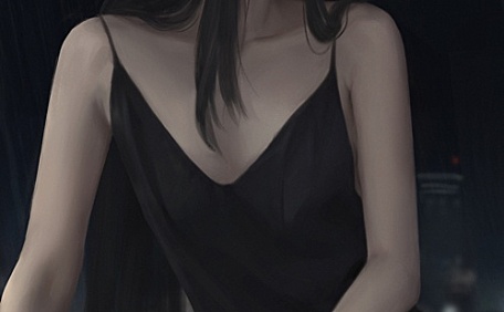 黑色短裙女孩气质侧颜壁纸