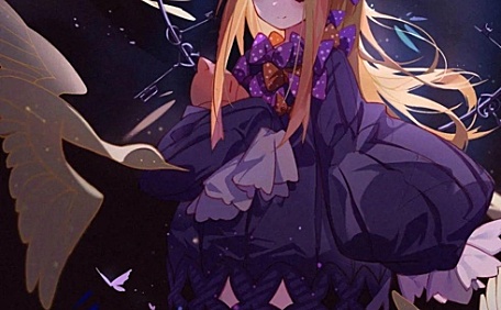 漫画插画少女萝莉紫色裙壁纸