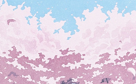 樱花树下的少年坐在长椅上壁纸