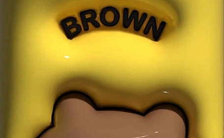 3D立体布朗熊黄色背景卡通动漫壁纸