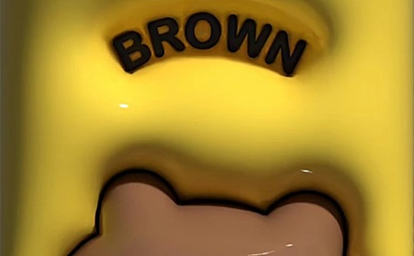 3D立体膨胀BROWN布朗熊黄色壁纸