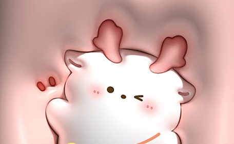 粉色背景可爱龙宝3D立体壁纸