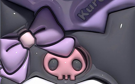 3D立体库洛米紫色可爱卡通动漫壁纸