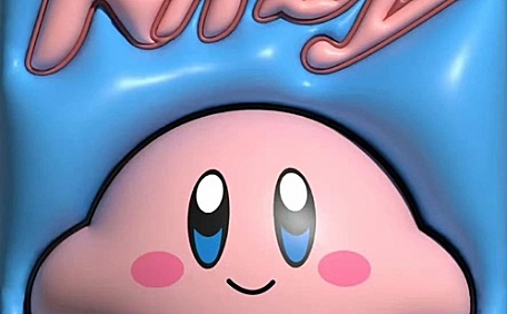 3D立体星之卡比蓝色可爱卡通动漫壁纸