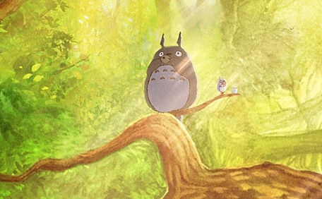 绿色森林宫崎骏龙猫插画漫画日系壁纸
