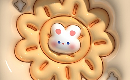 可爱花朵小兔3D立体壁纸