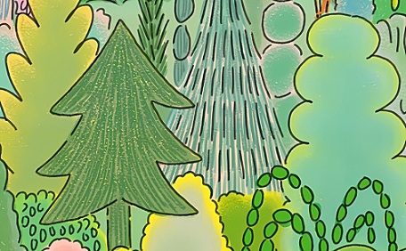 可爱小猪野餐插画壁纸