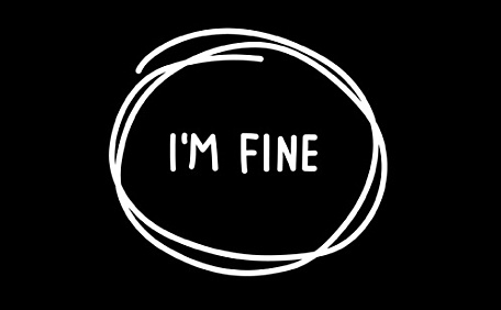 我很好英文黑白文字壁纸