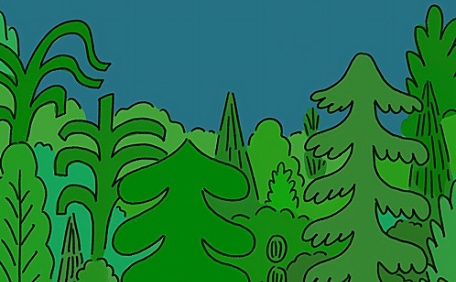 可爱小猪郊游插画壁纸