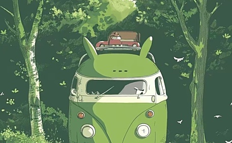 宫崎骏电影治愈系大巴车动漫卡通壁纸