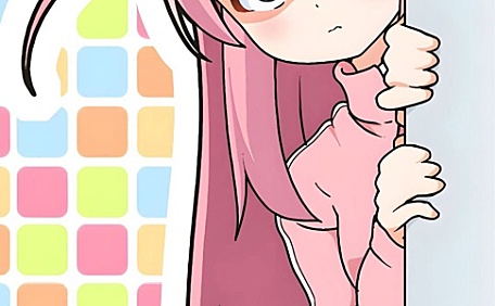 可爱日漫少女紧张插画壁纸