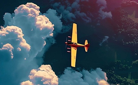 飞机在云层里飞翔壁纸