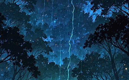 凤凰与小男孩插画夜晚壁纸