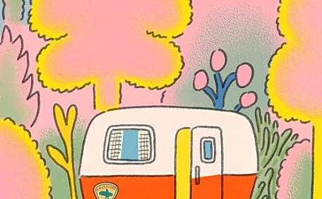 可爱小猪插画壁纸