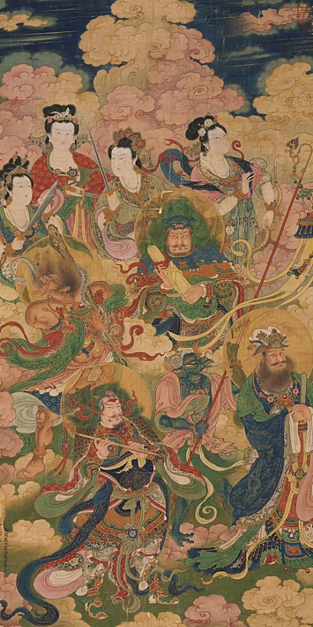 中国名画水陆画王勤天龙八部罗义女众仙图佛教神像壁纸