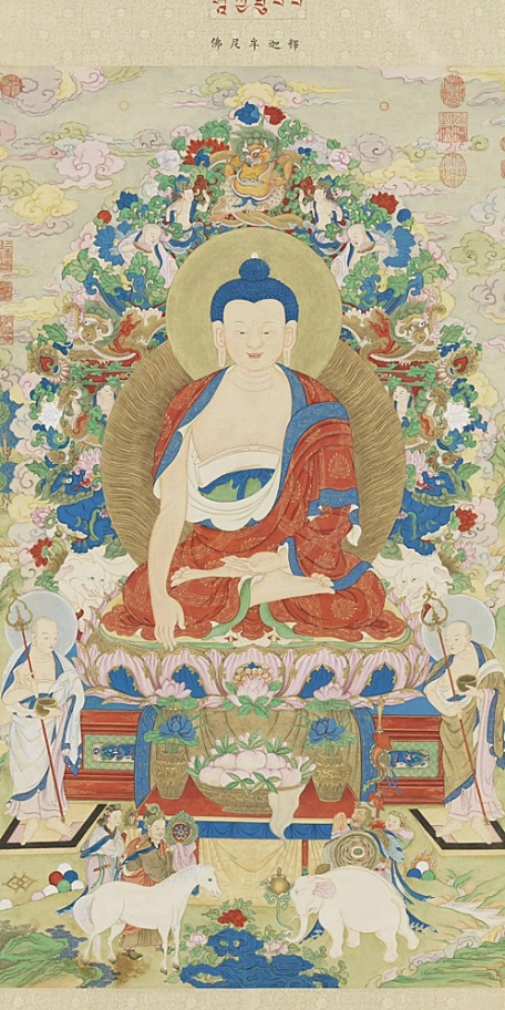 中国名画释加牟尼唐卡佛羊大象壁纸