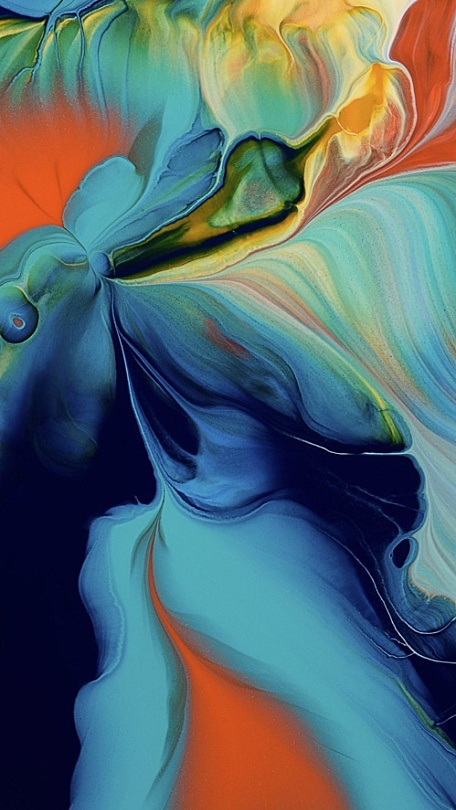 华为HUAWEI P50 stock wallpapers液体流动多彩壁纸