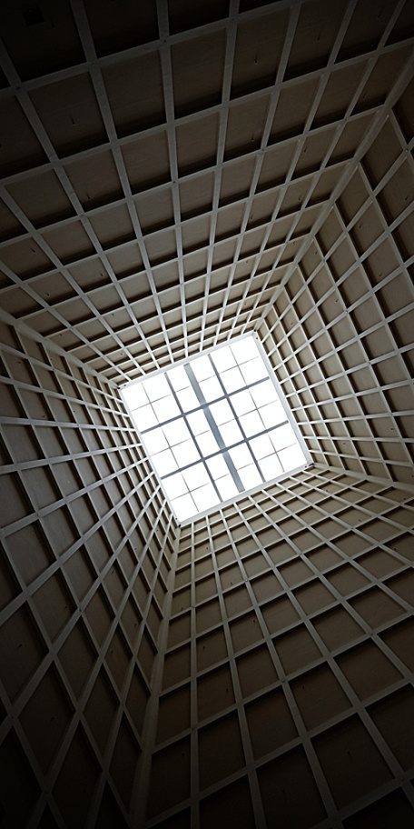 仰拍格子建筑大楼壁纸