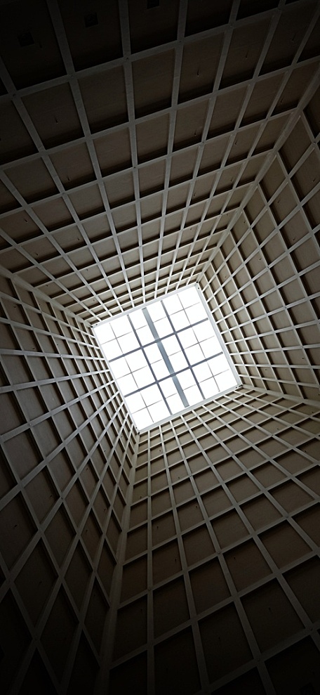 仰拍格子建筑大楼壁纸