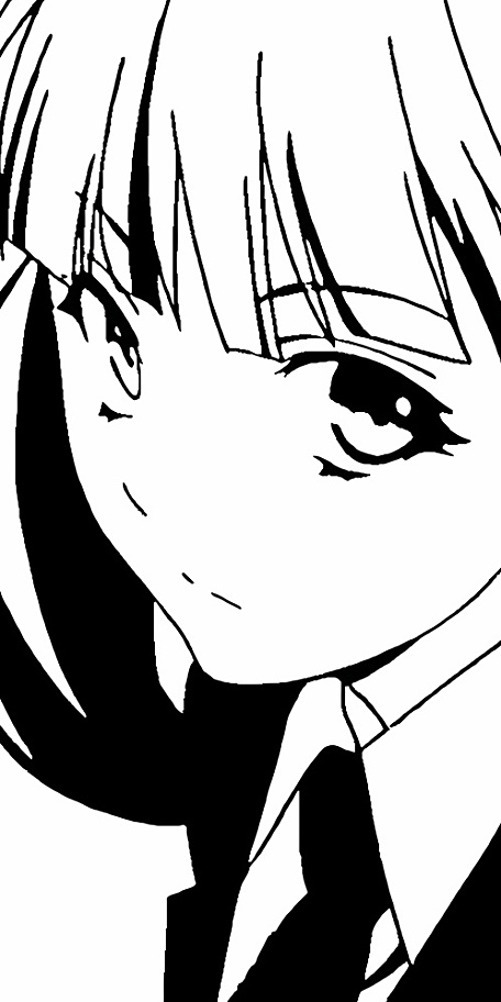 黑白素描漫画少女壁纸