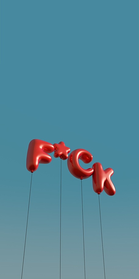 fack英文红色气球壁纸