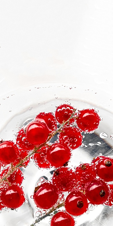 玻璃杯里的红色樱桃水果壁纸