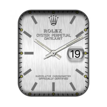 劳力士银色拉丝简约苹果iwatch表盘clockology