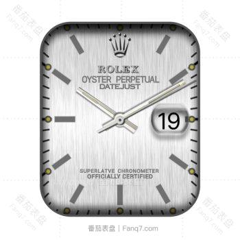 劳力士银色拉丝简约苹果iwatch表盘clockology