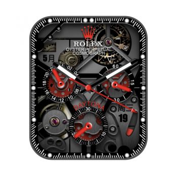 ROLEX劳力士酷黑红三盘内部机械转动高级表盘.clock