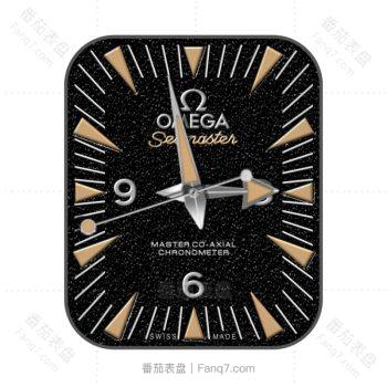欧米茄OMEGA海马300黑色表盘金色指针简约商务黑金表盘