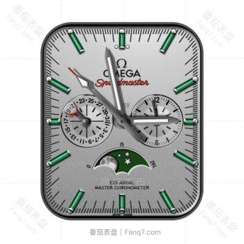 欧米茄OMEGA月相铂金祖母白绿高端奢华表盘.clock