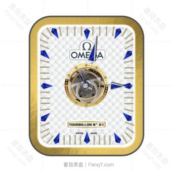 欧米茄OMEGA白金蓝高速陀飞轮高端简约动态表盘.clock